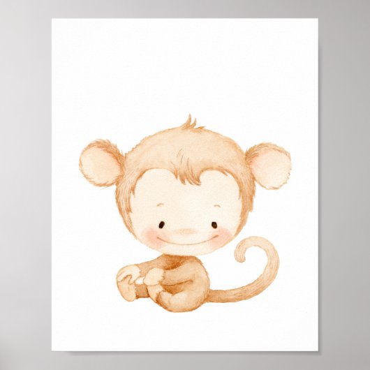 Baby Monkey Kinderzimmer Wall Art Poster (Vorne)