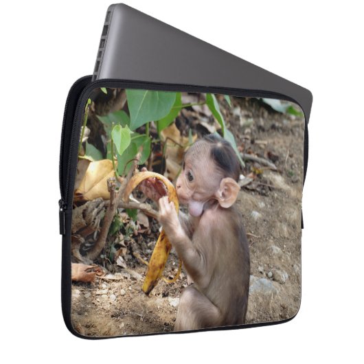 Baby Monkey Laptopschutzhülle (Vorne Rechts)