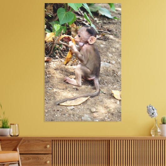 Baby Monkey Leinwanddruck (Insitu (Wohnzimmer))