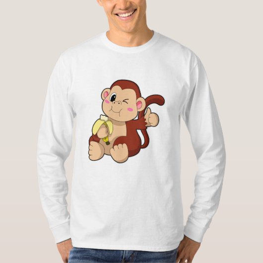 Baby Monkey mit Banana T-Shirt (Vorderseite)