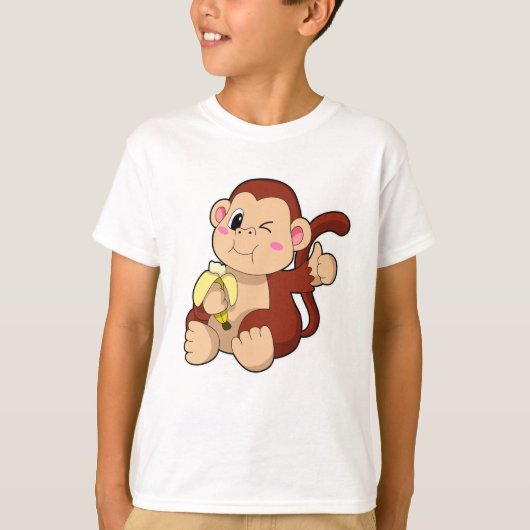 Baby Monkey mit Banana T-Shirt (Vorderseite)
