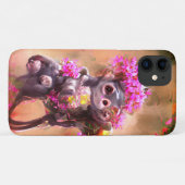 Baby Monkey mit Blume iPhone/iPad Gehäuse Case-Mate iPhone Hülle (Rückseite (Horizontal))
