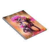 Baby Monkey mit Blume Notizblock (Rechte Seite)