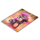 Baby Monkey mit Blume Notizblock (Linke Seite)