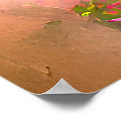 Baby Monkey mit Blume Poster (Ecke)