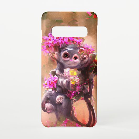 Baby Monkey mit Blume Samsung Galaxy Hülle (Rückseite)
