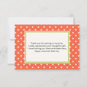 Baby Monkey mit einem Schnuller auf Polka Dots Dan Dankeskarte (Rückseite)