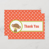 Baby Monkey mit einem Schnuller auf Polka Dots Dan Dankeskarte (Vorne/Hinten)