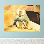 Baby Monkey mit Mama Leinwanddruck (Insitu (Holzboden))