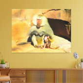 Baby Monkey mit Mama Leinwanddruck (Insitu (Wohnzimmer))