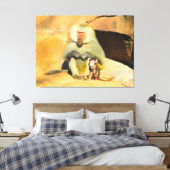 Baby Monkey mit Mama Leinwanddruck (Insitu (Schlafzimmer))