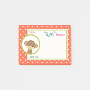 Baby Monkey mit Schnuller Baby Dusche Danke Post-it Klebezettel