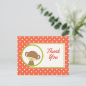 Baby Monkey mit Schnuller Baby Dusche Danke Postkarte (Stehend Vorderseite)