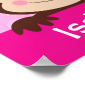 Baby Monkey Personalisiert Name Art Print Girls Poster (Ecke)