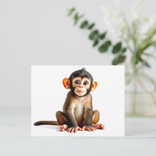 Baby Monkey Postkarte (Stehend Vorderseite)