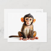 Baby Monkey Postkarte (Vorne/Hinten)