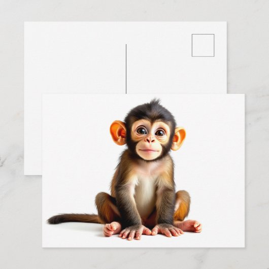 Baby Monkey Postkarte (Vorne/Hinten)