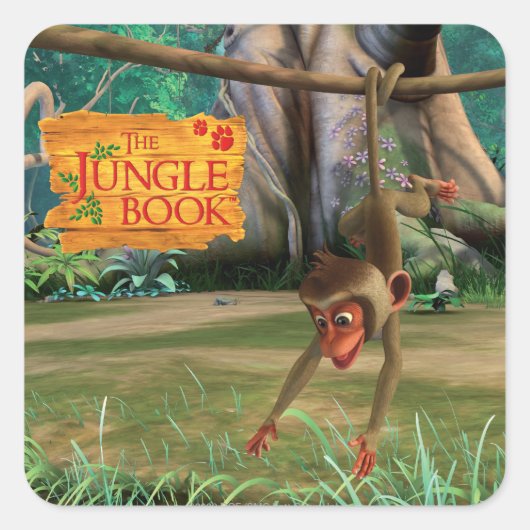 Baby Monkey Quadratischer Aufkleber (Vorderseite)