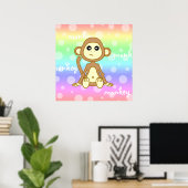 Baby Monkey Rainbow Poster Print Kinderzimmer Wall (Heimbüro)