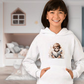 Baby Monkey Reader Girl's Pullover Hoodie
