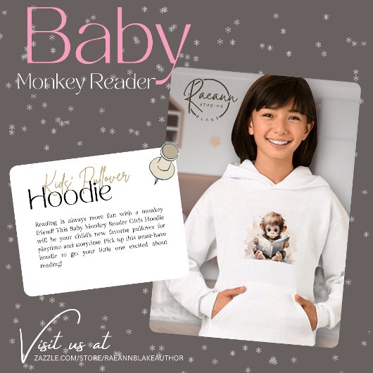 Baby Monkey Reader Mädchen Pullover Hoodie