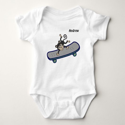 baby Monkey riding skateboards Baby Strampler (Vorderseite)