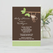 Baby Monkey Safari Baby Dusche Einladung (Stehend Vorderseite)
