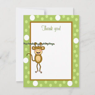 Baby Monkey Theme Flat Card Vielen Dank Mitteilungskarte