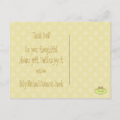 Baby monogram danke, polka dots ankündigungspostkarte (Rückseite)