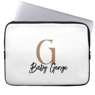 Baby Monogramm unisex Geschenkname personalisieren Laptopschutzhülle