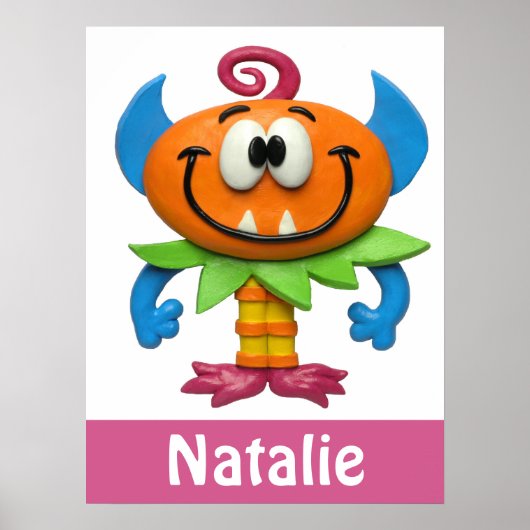 Baby Monster Baby Girl Dusche Kinderzimmer Poster (Vorne)