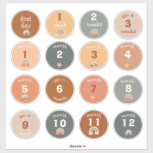 Baby Monthly Meilenstein Stickers Aufkleber
