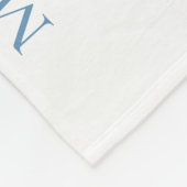 Baby Months Blue Floral Mit Monogramm Fleecedecke (Ecke)