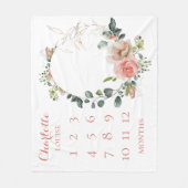 Baby Months Blush Mit Monogramm Fleece Blanke (Vorderseite)