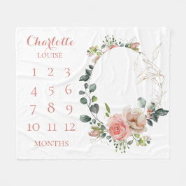 Baby Months Blush Mit Monogramm Fleece Blanke