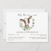 Baby-Moo-Vo in Bald Eucalyptus Baby-Dusche Einladung (Vorderseite)