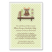 Baby Moose "Bring a Book" Card zur Kinderdusche Tischnummer (Vorderseite)