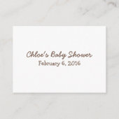 Baby Moose Diaper Raffle Begleitkarte (Rückseite)