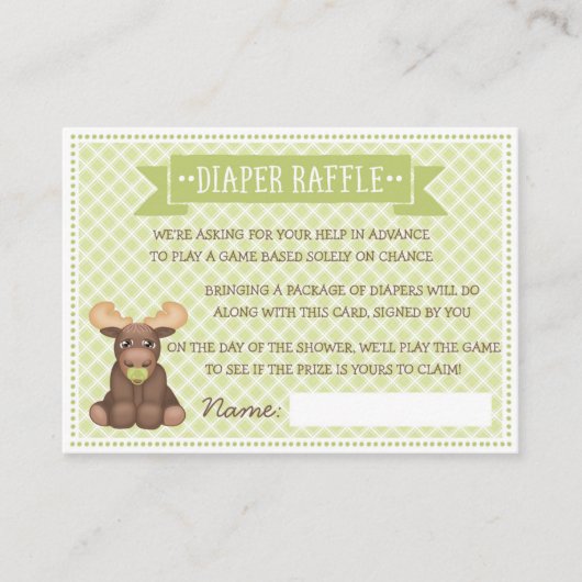 Baby Moose Diaper Raffle Begleitkarte (Vorderseite)