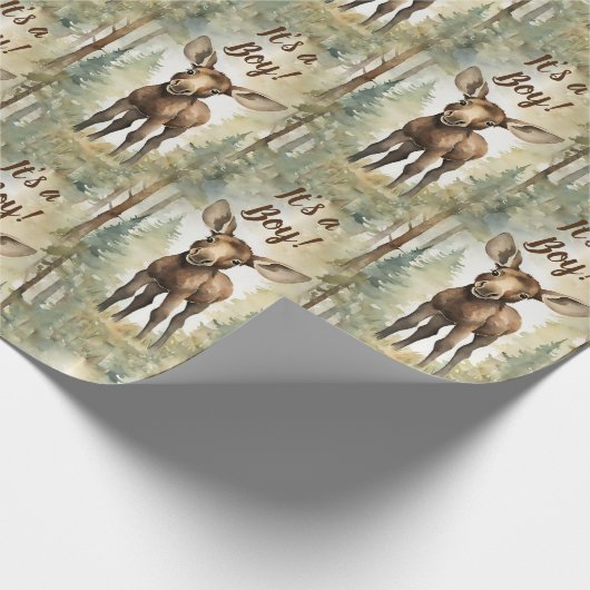 Baby Moose hat eine Babydusche Geschenkpapier (Ecke)