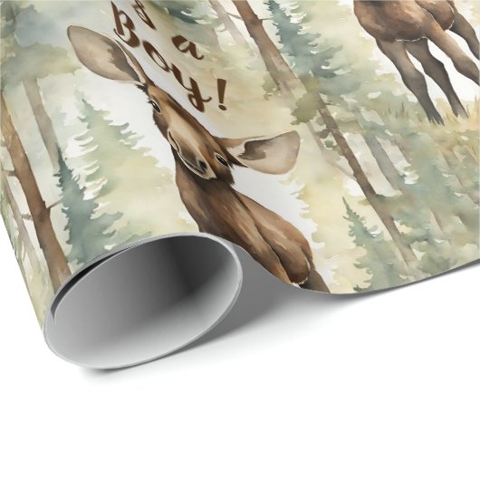 Baby Moose hat eine Babydusche Geschenkpapier (Rolleneckpunkt)