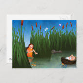 Baby-Moses-Passahfest-Cartoon Postkarte (Vorne/Hinten)