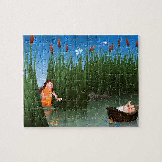 Baby-Moses-Passahfest-Cartoon Puzzle (Horizontal)