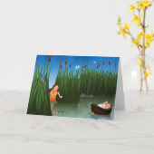 Baby Moses Pessach Cartoon Karte (Gelbe Blume)