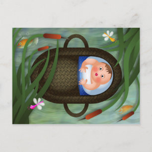 Baby Moses Pessach Cartoon Postkarte
