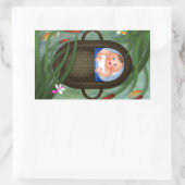 Baby Moses Pessach Cartoon Rechteckiger Aufkleber (Tasche)