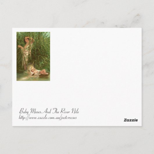 Baby Moses und der Nil Postkarte (Rückseite)