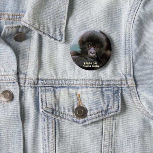 Baby Mountain Gorilla EARTH DAY Button (Beispiel)