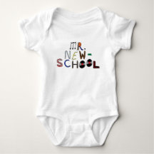 Baby Mr. New School Schriftart Jersey Bodysuit