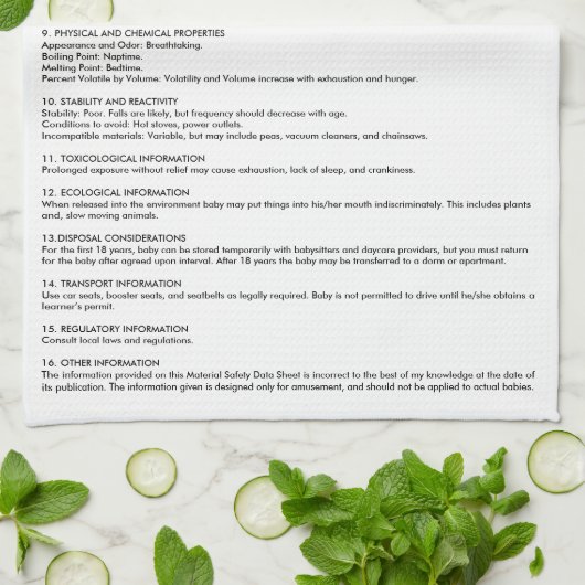 Baby MSDS. lustiger Burpstoff Handtuch (Gefaltet)